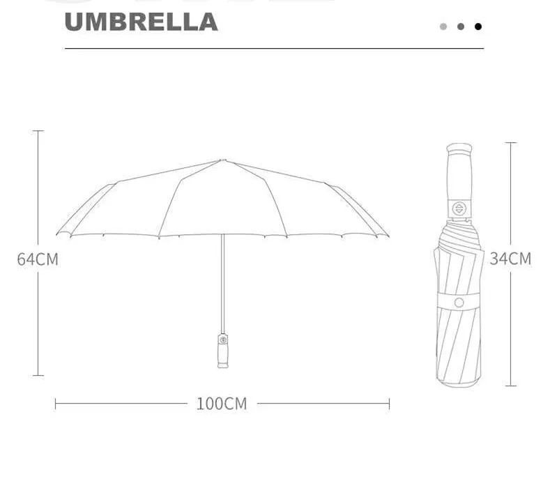 Fully automatic 3 folding travel umbrella custom logo promotion gift umbrella