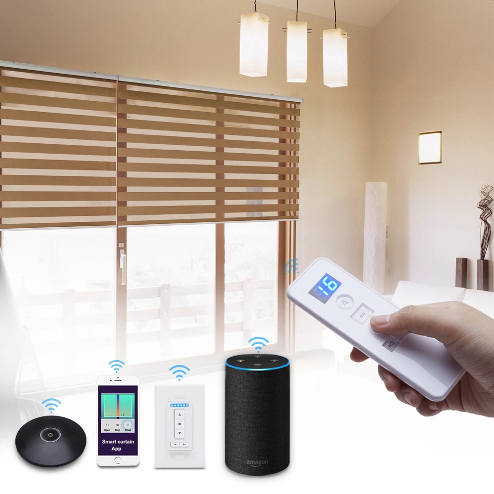 智能家居wifi控制亚历克斯百叶窗电动斑马百叶窗