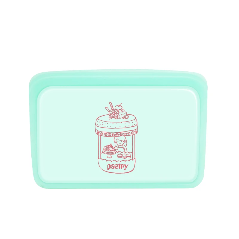 

100% Platinum Food-Grade Fresh-Keep Silicone Baby Food Storage Bags, Light green, light blue, light gold, transparent or custom