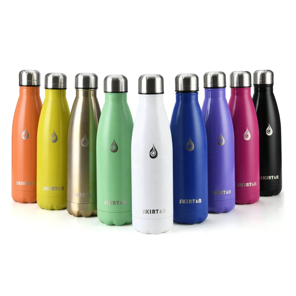 
SKIRTON 500ml Custom logo double wall stainless steel water bottle vacuum insulated cola shaped water bottle wholesale 