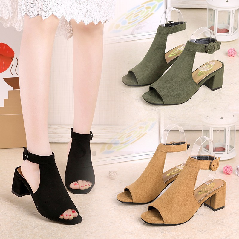 

Peep-toe Sandals for women and ladies shoes 123, Green,khaki,black