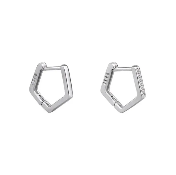REETI 925 Sterling Silver Earring Zircon Geometric Stud Earrings for Women Fashion Jewelry