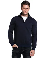 

Men's Quarter Zip Fleece Sweatshirt Custom Men Biker Zip Hoodie Mens Zip Hoodie