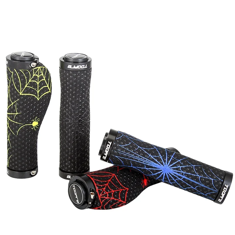 

Silicone Mountain Bike Vice Grip Cover Universal Bicycle Grip Cover Spider Web Handle Cover, Yellow, red, blue, black