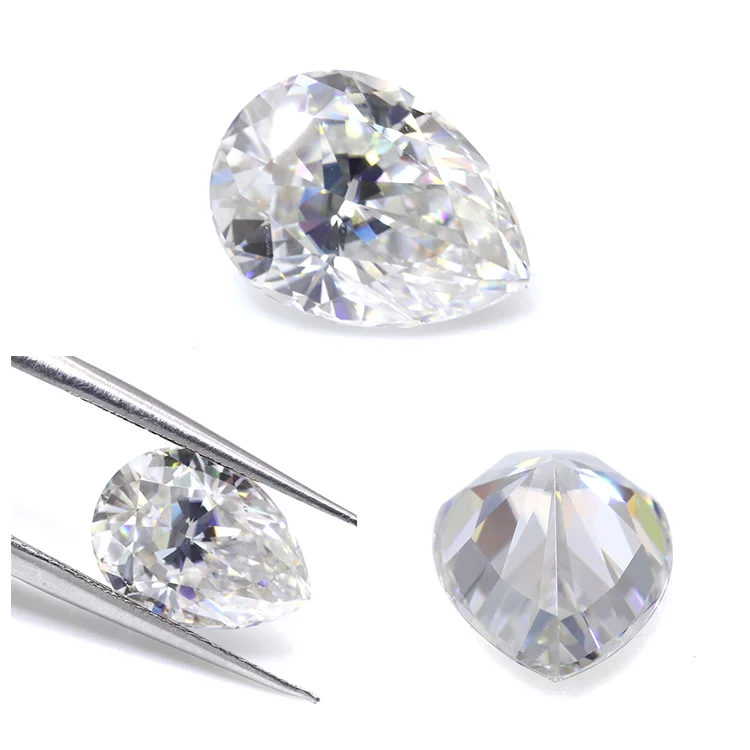 Factory Wholesale Price Per Carat VVS White EF Color Pear Cut Synthetic Moissanite Diamond in Loose Gemstone for Jewelry