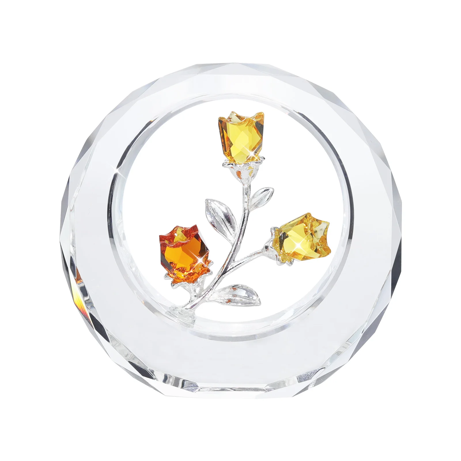 

Crystal Rose Flower Paperweight Wedding Crystal Crafts Valentine's Day Gift