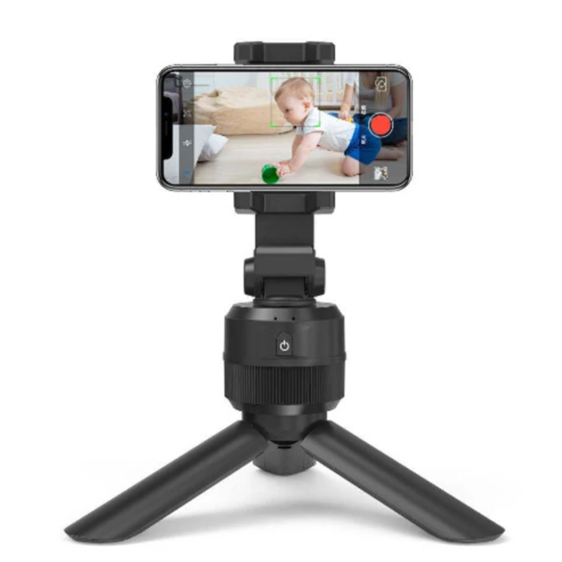 

New Portable 360 Rotation Object Phone Holder Gimbal Vlog Ai 360 Auto Rotate Smart Face Tracking Phone Holder, Black white