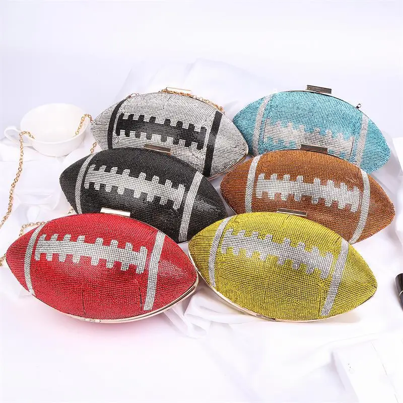 

new shinny bag handbag rugby football novelty basketball evening purses for women