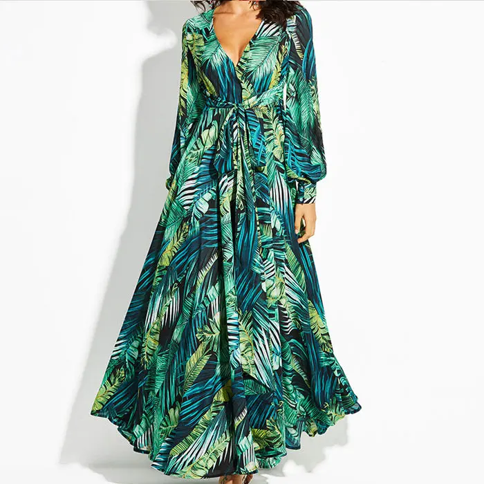 

Fashion Custom Lady Chiffon Ruffle Maxi Dress OEM/ODM Vestidos Women Elegant Summer Casual Dresses