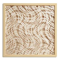 

Interior Design Wooden Color Rice Paper Art Abstract Paper Shadow Box Wall Art for Hotel Project