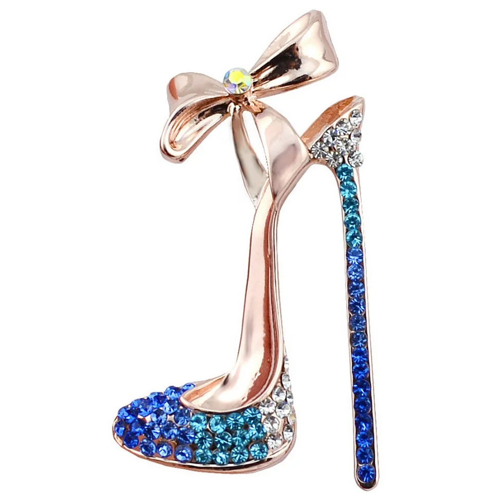 

Hot Selling Anniversary Party Wedding Gift High-Heeled Shoes Shape Brooches For Lady, As shown