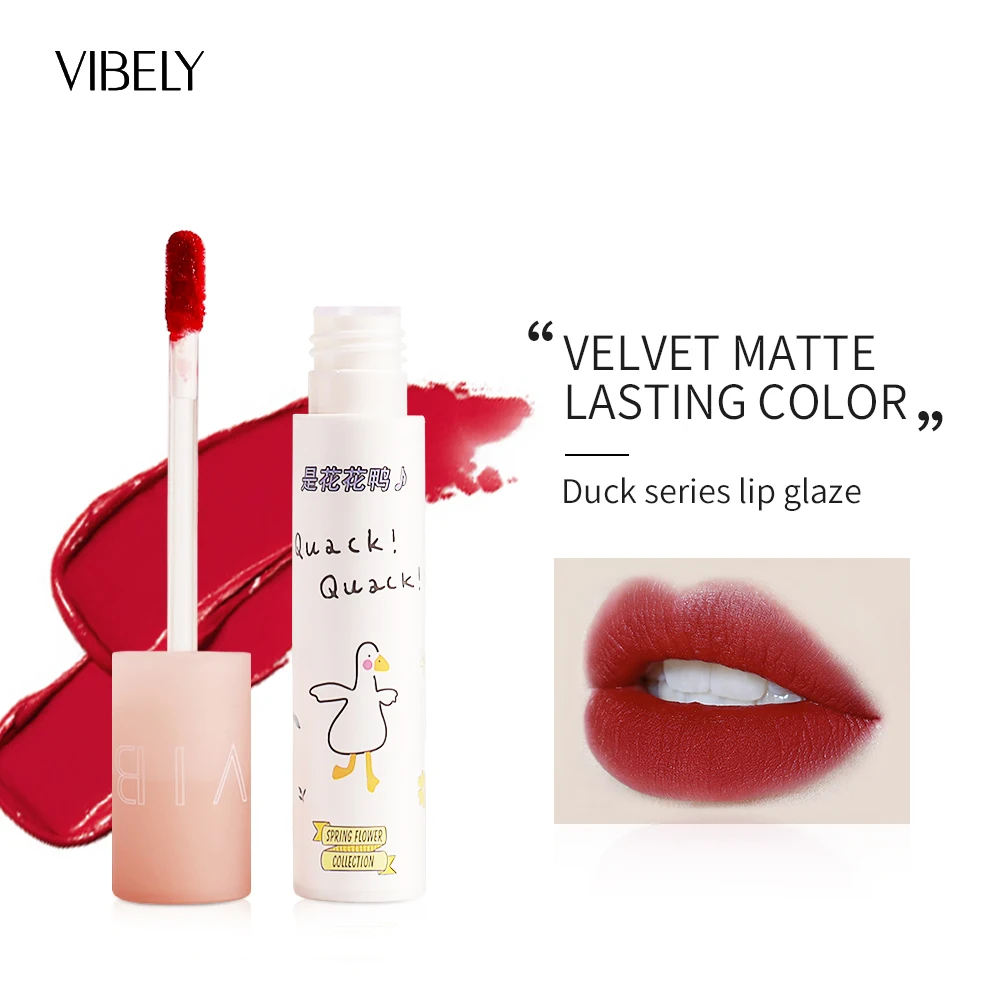 

2021 New Style Lip Gloss Long Lasting Natural Moisturizing Colorful Cute Matte Velvet Lip Glaze, 6 colors