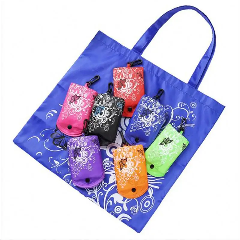 

Home Reusable Foldable Shopping Bag Eco Totes Grocery Butterfly Oxford Fabric Shoulder