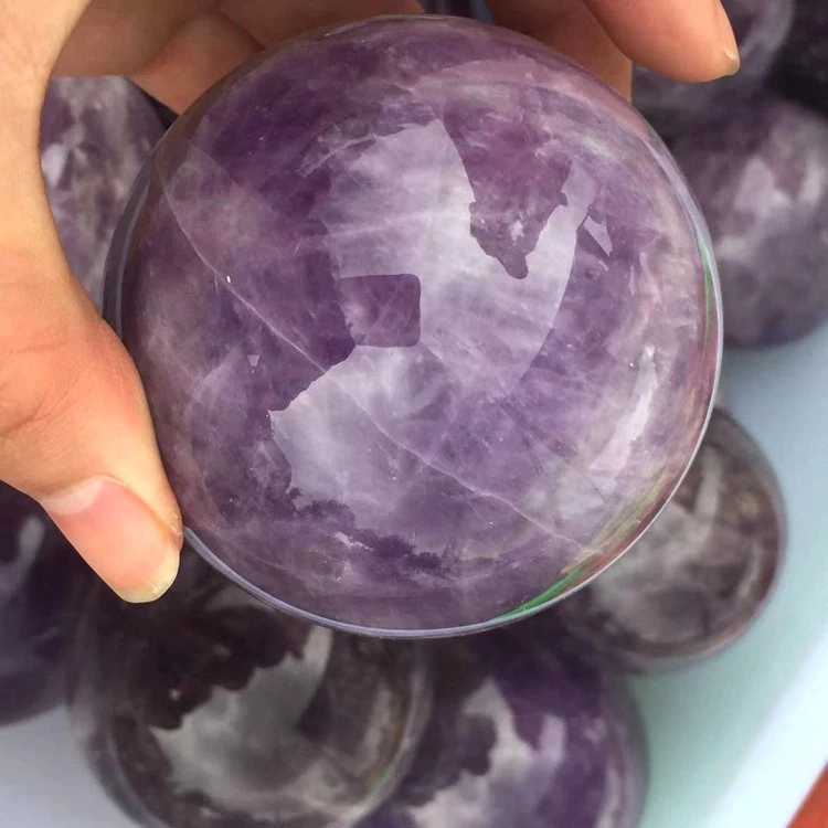 

Jialin jewelry Wholesale 9-13cm The Perfect Quality Natural Gem Sphere Ball Fantasy Amethyst Ball Gift, Stone