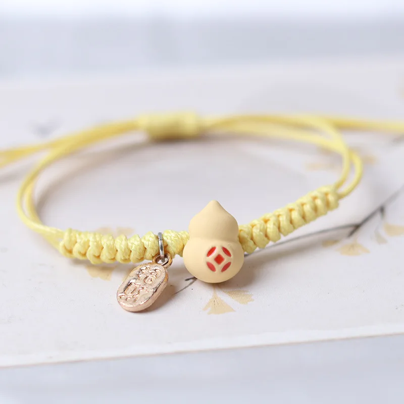 

Cartoon playful dinosaur gourd bracelet girl friends students hand knitting bracelet adjustable