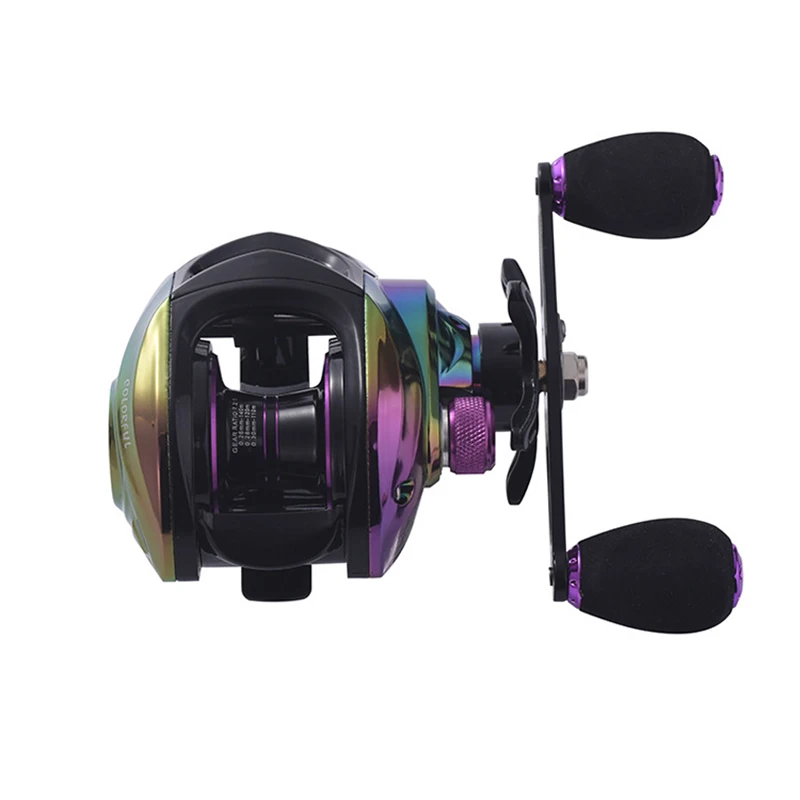 

High Speed 10KG Max Drag 18+1BB 7.2:1fishing reel bait casting and baitcasting rod combo Dual Brake System Fishing wheel, Colorful