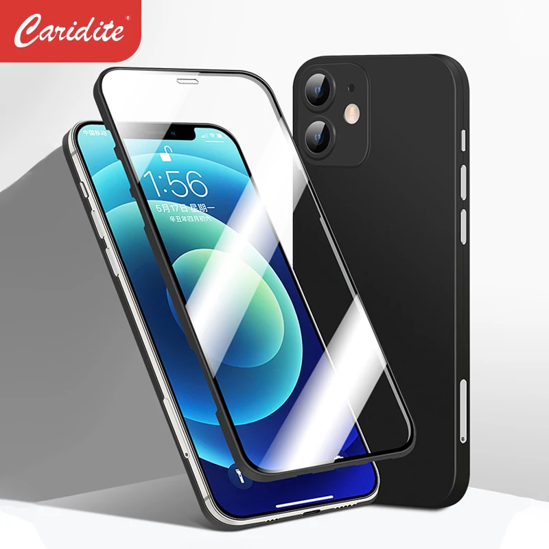 

New Arrivals Tempered Glass Screen Protector with tpu Phone Case For iPhone 12 OEM 360 Full Ultra-Thin phone case Drop Shipping