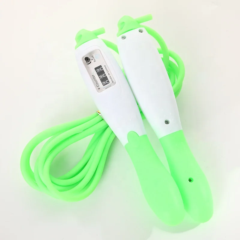 

NEW adjustable Cheap Wholesale Plastic Handle Speed Skipping Digital Jump Rope With Counter, Green blue pink yellow