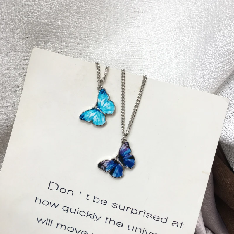 

2020 New Fashion Blue Butterfly Necklace for Women Girls, 2 colors