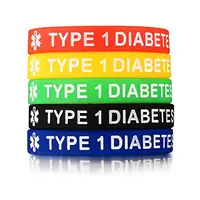 

Type 1 Diabetes Medical Alert Silicone Bracelet for Kids & Women 7.5 inches-Factory wholesale custom logo wristband