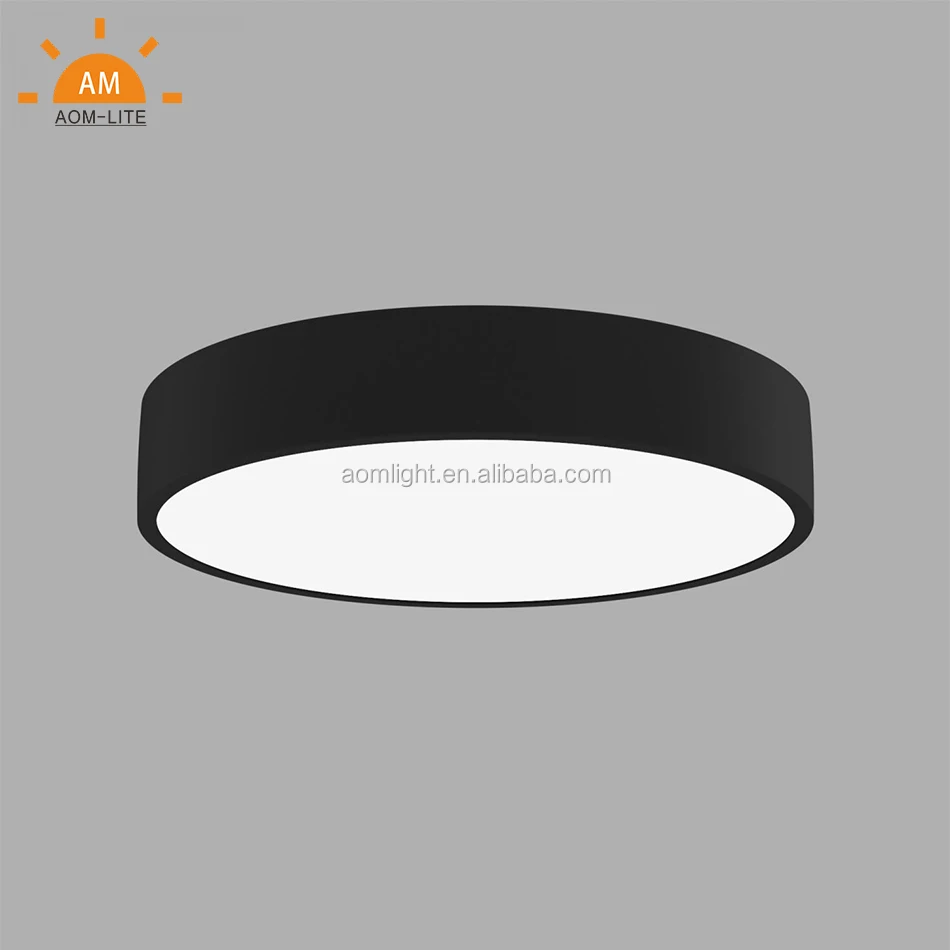 Black Body Edge LED Large-Round Ceiling Mount Panel Light 450MM Indoor Lighting Fixture Living Room Surface Light CCT Tunable