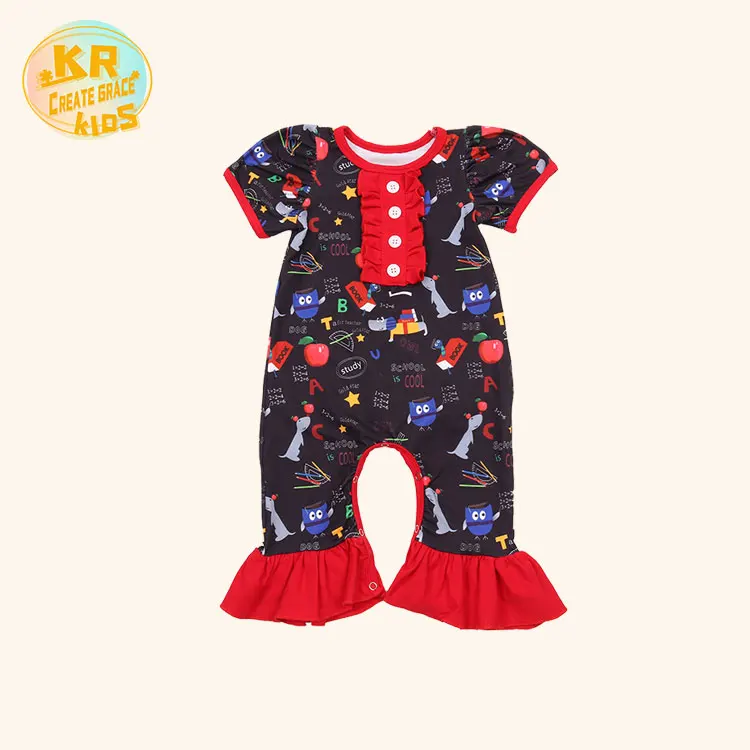 

Top sales high Quality Bell Bottom Plus Size Pants Baby Rompers Jumpsuit With Bottons