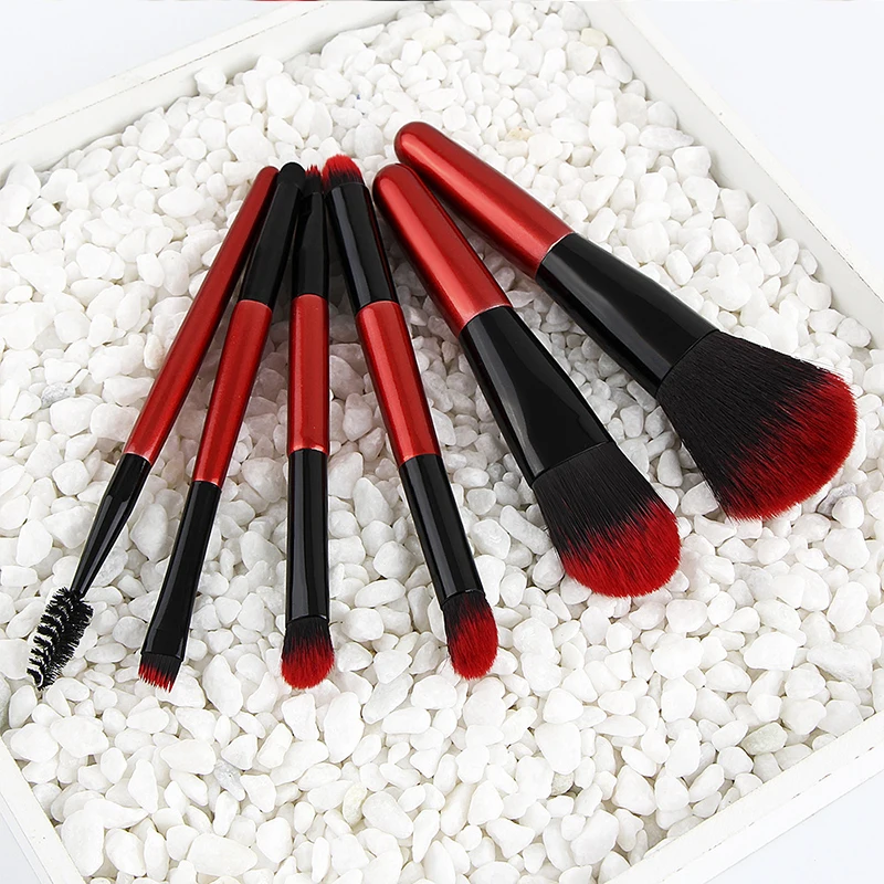 

Custom Your Logo Brand Name Makeup Brushes Red Handle Soft Synthetic Hair Makeup Brush Set For Women Make up