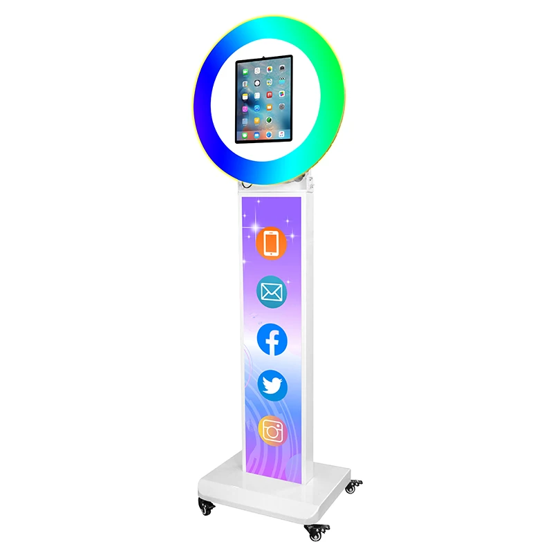 

Factory Shipped Ipad Photo Booth Shell LED Ring Light Selfie Photo Booth With Big Discount