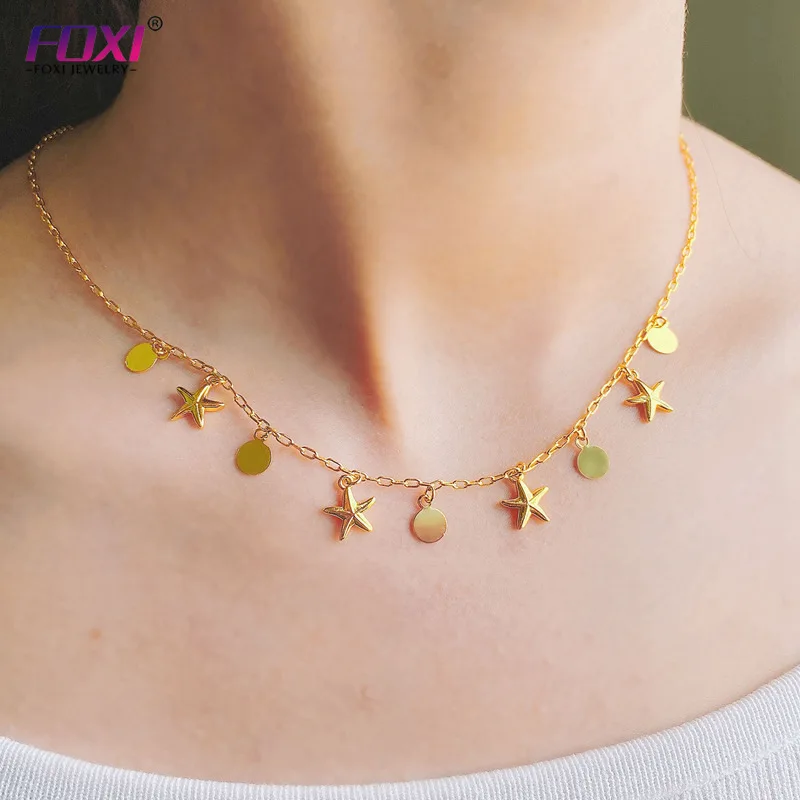 

Summer fashion accessories 18K gold stainless steel jewelry with woman necklace