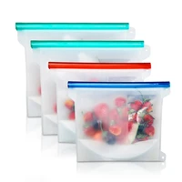 

High Quality Custom Reusable Silicone Plastic Packaging Food Zip Silicon Freezer Fresh Vegetable Storage Bags