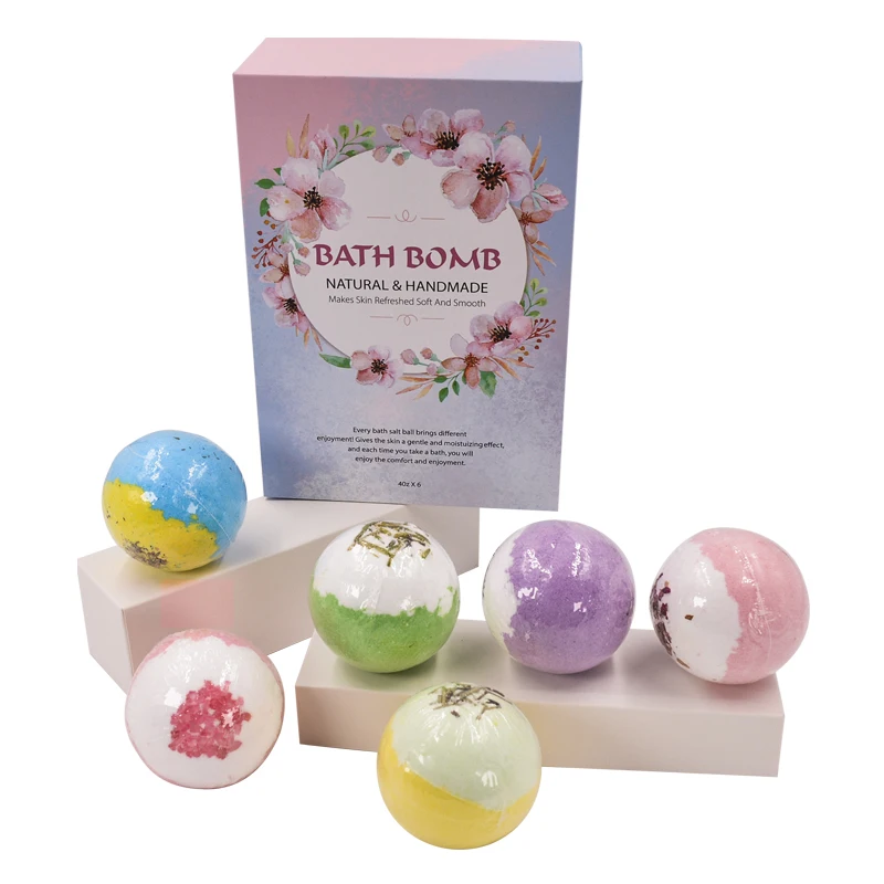 

Private Lable Natural Organic 6 Park Custom Packing Gift Set Colorful Shimmer Fizzy Bath Bombs