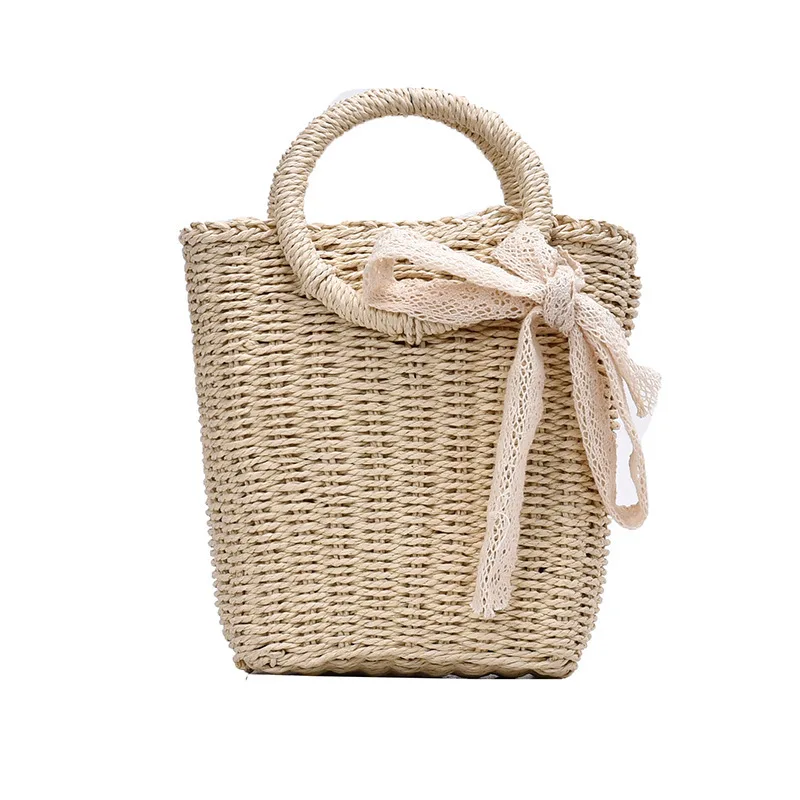 

BM9344 2021Summer Fashion Ladies Beach Weave Basket Bags Small Tote Hand Bag Trendy Quality Straw Handbags for Women