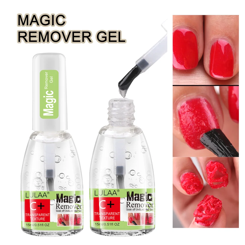 

Wholesale Magic Burst Nail Remover Soak off UV & LED Nail Gel Polish Removal Manicure Tools Degreaser Liquid 15ml, Transparent nail remover