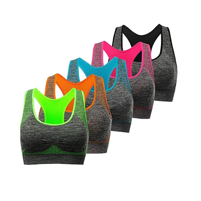 

Women Breathable Seamless Fitness Yoga Top Bra Sexy Padded Sport Bra, Colorful