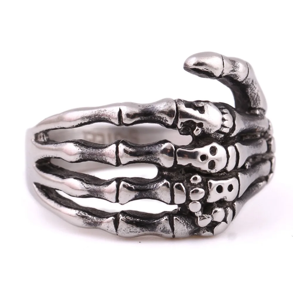 

Wholesale price Men's Finger Rings Gothic Style for Boys Fashion Stainless Steel Skull Ring