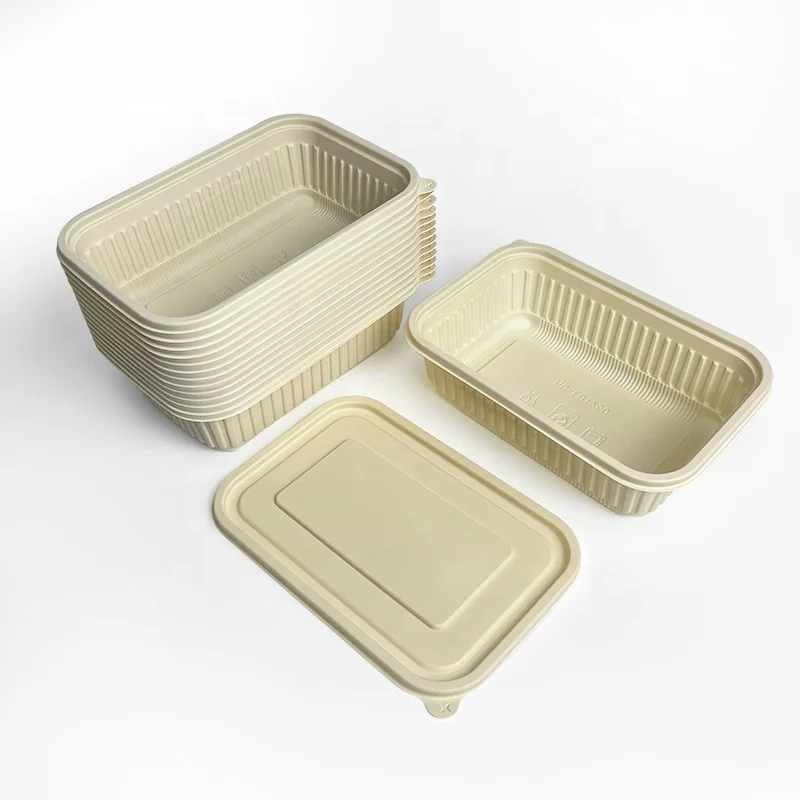 

1250ML Food Box Packaging Corn Starch Wholesale Disposable Food Grade Degradable Cornstarch Durable Compostable To Go Containers