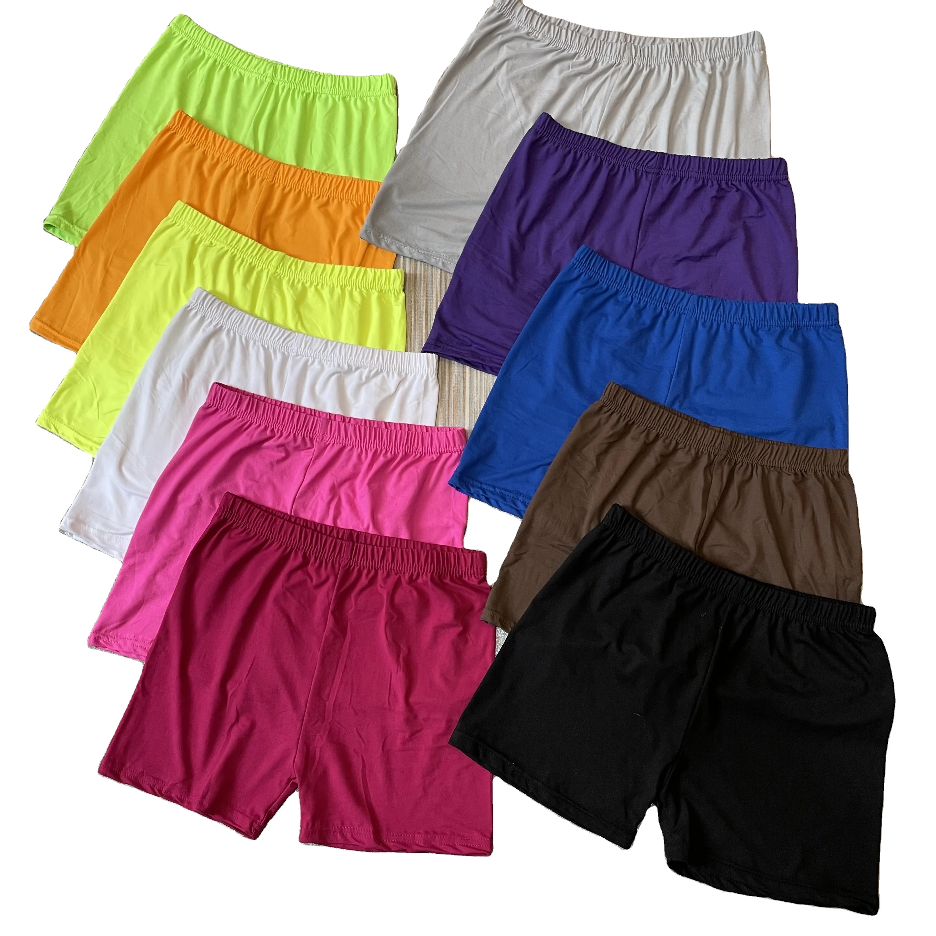 

NO MOQ Womens Casual Summer Tights GYM USA Plus Size Hot Spring Spandex Polyester Buttery Soft INS OOTD Plain Color Biker Shorts, Custom color