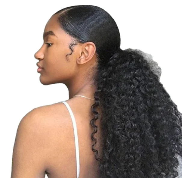 

Natural color 140g natural color afro curly human hair ponytail for black women,drawstring ponytail human hair