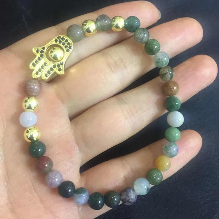 

Fashion jewelry 2020 natural gem stone beaded bracelets hand bracelet designs for women