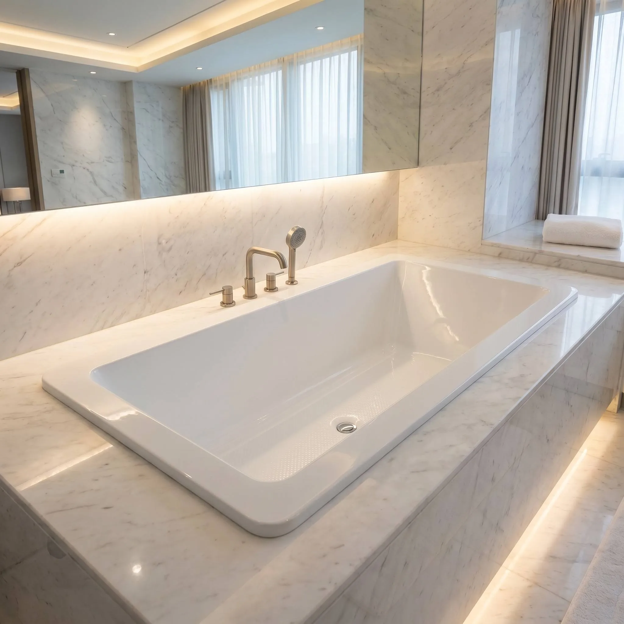 drop-in-acrylic-bathtub-am014-2-marble-deck-surround-warm-light-hotel-bathroom-installed drop-in-acrylic-bathtub-am014-2-marble-deck-surround-warm-light-hotel-bathroom-installed