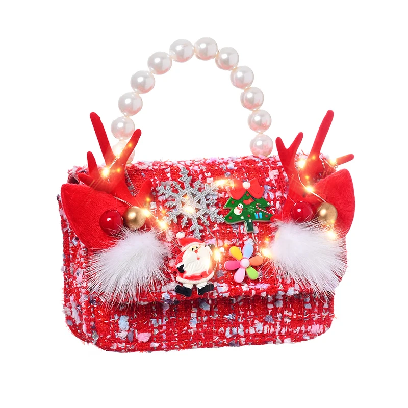 

Glow Cute Handbags Unique Linen Christmas Gift Purses Girls Mini Bags