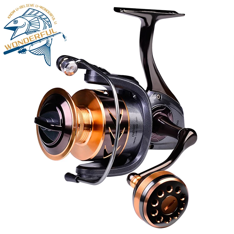 

3+1Ball Bearings CNC Metal Durable Long Cast 21kg Max Drag Saltwater Fishing Spinning Reel, Gray