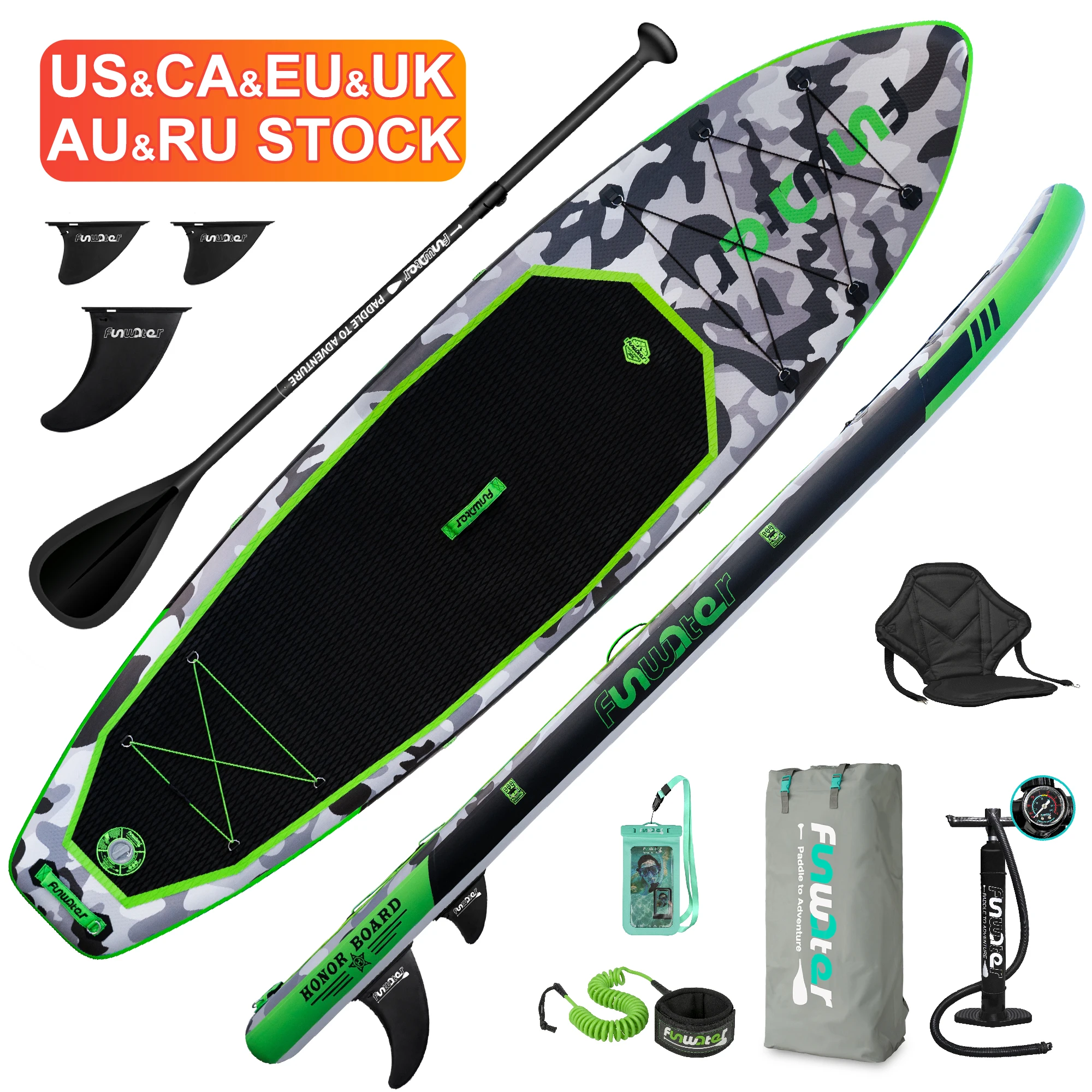 

FUNWATER Dropshipping OEM 11' Surfboard stand up black paddle board for sale sup water sporting surfing surfboard paddleboard