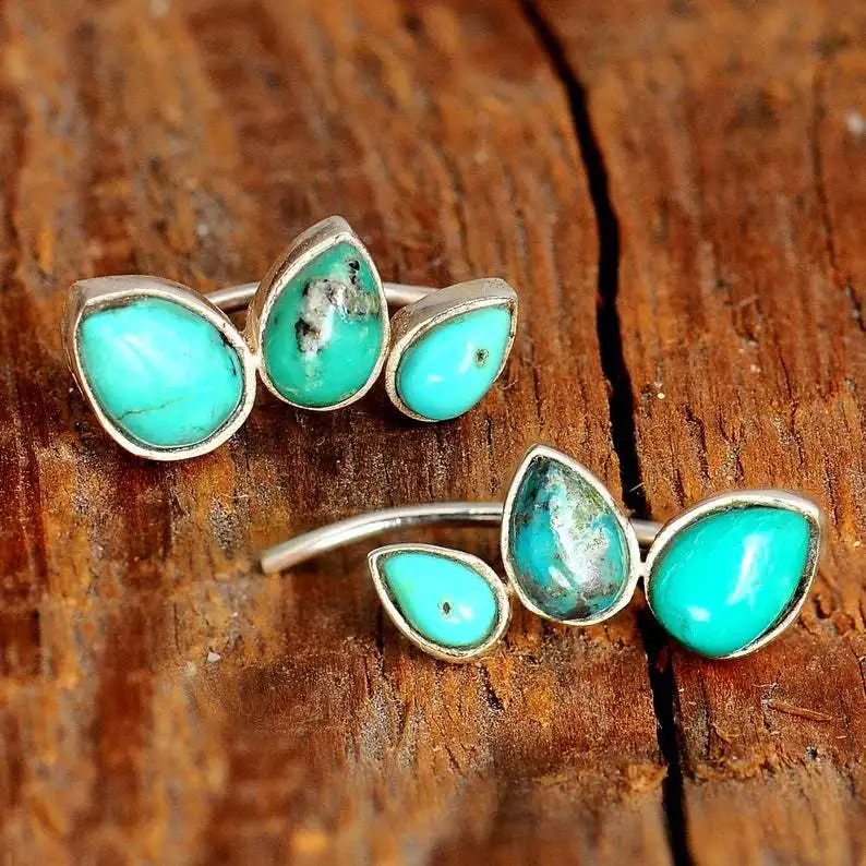 

2022 Elegant Bohemia Unique Navajo Bohemian Tribal Earrings Natural Turquoise Jewelry Ear Climber Earrings