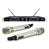 

Best quality UHF/PLL digital true diversity dual channels wireless microphone