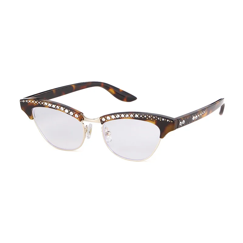 

SKYWAY Half Frame Cat Eye Diamond Women Sunglasses Cateye Shades Vintage Style