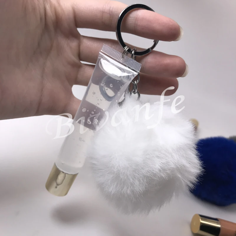 

bulk no label furball cute girls mirror keychain lipgloss holder diamond