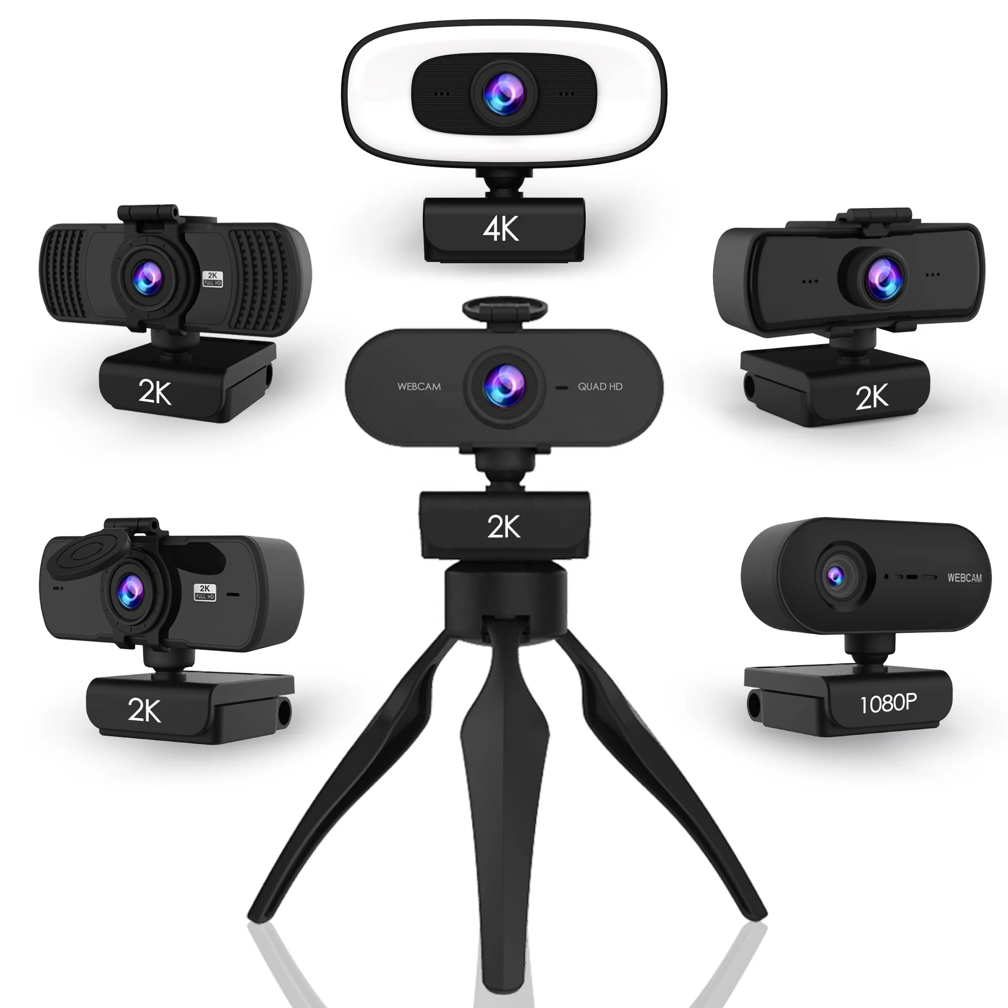 

Webcam USB HD 1080p Camera Web Cam With Microphone Webcam 2K for Skype Computer Tripod Laptop PC Streaming Conference Autofocus