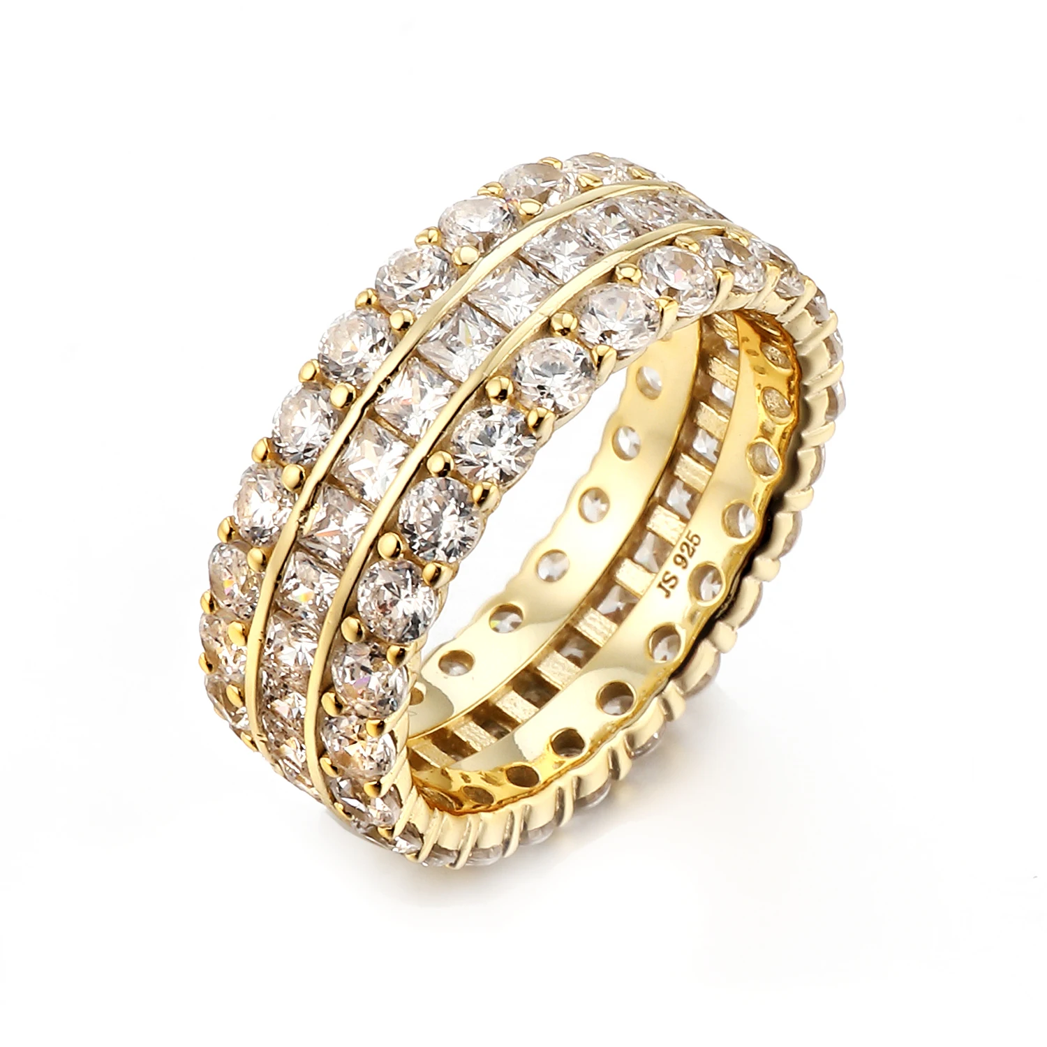 

Custom fashion Luxury Design Hip Hop Sterling Silver Jewelry Mens Ring with Zircon