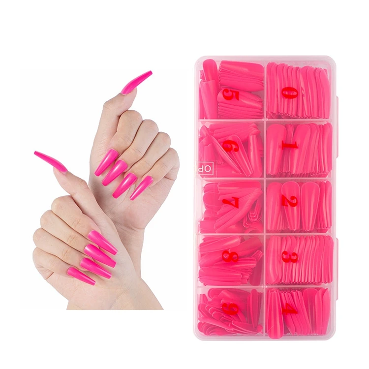 

36 Colors Private Label 500pcs/box Coffin Fake Nails Full Cover Artificial Extension Tips Ballerina False Press On Nail Tips